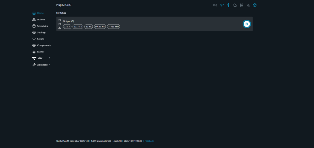 Shelly Webinterface
